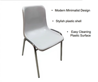 Chaise en plastique moderne empilable avec pieds en acier chromé, chaise pour événements