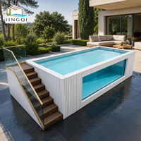 Piscine Conteneurisée Personnalisée en Fibre de Verre pour Invités, Jacuzzi Hors Sol d'Été, Élégance Intemporelle, Préfabriquée, pour la Récréation en Extérieur