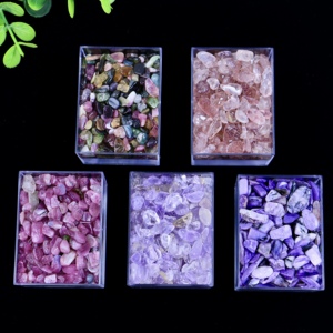 Bán buôn đánh bóng đá quý chip đá 100 gam/túi Chất lượng cao sỏi Tourmaline thạch anh tím vườn thạch anh chữa bệnh tinh thể đá - Product Image 6