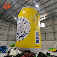 Ballon publicitaire géant gonflable en forme de canette de bière de 20 pieds, modèle de bouteille de boisson gonflable pour l'affichage