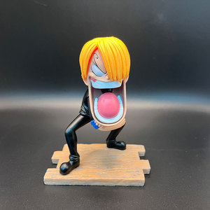 Set di 3 Statuette <span class=keywords><strong>Anime</strong></span> <span class=keywords><strong>Divertenti</strong></span> di Luffy, Zoro e Sanji, Figurine in PVC con Bocca Grande per Decorazione Scrivania, Collezione Hobby e Regalo - Product Image 4