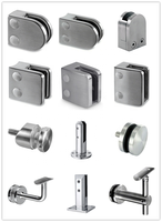 TOPTION Accessoires de balustrade modernes en acier inoxydable en forme de D pour balcon, centre commercial, escalier - Kit de fixation de verre facile à installer