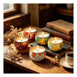 Colored Candle Jars With Lid Luxury Gift <b>Box</b> Aromatic Soy Blend Boutique Merchandising Showcase Assortment Range - Product Image 3