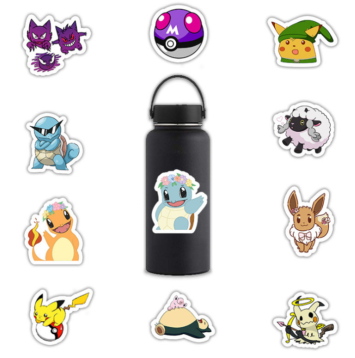 Personalizado troquelado niños de vinilo de PVC de dibujos animados 3d de dibujos animados Naruto pokemon anime pegatinas