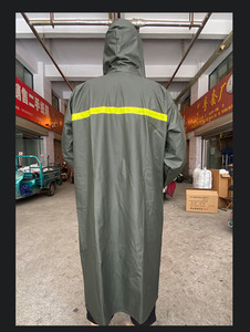 <strong>Waterproof</strong> Men's One-Piece <strong>Raincoat</strong> Knitted Fabric Long Trench Coat for Outdoor Activities Hiking Cycling Soft Oxford Cloth - Product Image 4