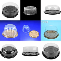 Boîte à gâteau ronde transparente jetable en plastique, boîtes à gâteau en plastique, boîte à gâteau avec couvercle pour fête d'anniversaire