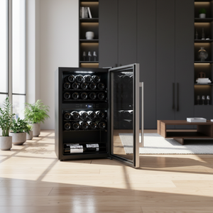 Réfrigérateur commercial intelligent à double zone électrique ODM haut de gamme avec affichage personnalisé pour <span class=keywords><strong>cave</strong></span> à <span class=keywords><strong>vin</strong></span> - Product Image 1