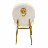 Chaise de salle à manger de luxe confortable en acier inoxydable et velours pour hôtel, restaurant, mariage, banquet, villa, salon