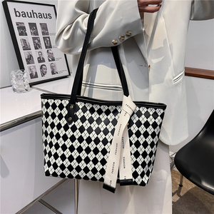 Sacs à main de grande taille pour femmes, en forme de treillis de diamants, à porter à l'épaule, de marque, à carreaux, pour le travail, sacs à main pour femmes, printemps <span class=keywords><strong>2022</strong></span> - Product Image 4