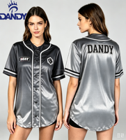 Maillots de baseball personnalisés pour femmes grandes tailles, marque Dandy, imprimés, en tissu Spandex/Polyester respirant, vente en gros