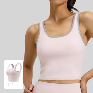 Ensemble de yoga pour femmes avec soutien-gorge de sport rembourré intégré, taille haute, extensible, séchage rapide, antistatique, en Spandex/Nylon pour la gym et le fitness - Product Image 2