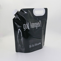 Pochette de bec debout 5L poignée en plastique réutilisable sac de boisson de 1 gallon pour emballage d'eau minérale de jus expédition cornue Doypack