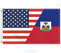 Drapeau de la Guadeloupe personnalisé en gros, imprimé sur une face, résistant à la décoloration, livré avec une poignée gauche et 2 œillets – Ventes flash