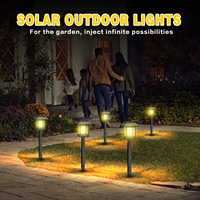 Lampe de jardin solaire étanche à l'extérieur, filament de tungstène, petit design carré, montage au sol pour la décoration de la cour
