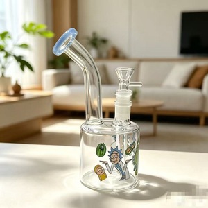 Pipa de Vidrio para Fumar Rick y Morty, Redonda, Manual, Accesorio para Fumar, Estilo Moderno, Transparente, con Diseño de Dibujos Animados - Product Image 2