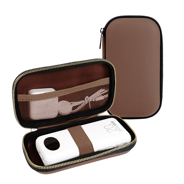 YHX Fireproof Fashion Power Bank Earphone Carrying Case Silica Gel Hard Travel Storage Organizer Fits USB Cable Charger All