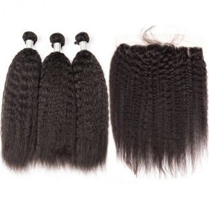 High Quality 9a Grade Brazilian Kinky <b>Straight</b> Hair Bundles Frontal <b>360</b> <b>Lace</b> <b>Wig</b> 180% Density Long Length Virgin Hair Fast - Product Image 1