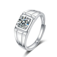 Bague de fiançailles en argent sterling 925 avec moissanite, bijoux fins personnalisés en usine, bague de luxe légère pour hommes, accessoires tendance 2025