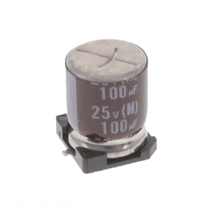 Condensateur SMD à montage en surface, canal fabricant MAL215376101E3, 100 µF, aluminium, 20 %, 25 V - Product Image 1