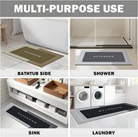 Tapis de cuisine bleu, tapis de salle de bain long antidérapant, super absorbant, résistant, séchage rapide, tapis de bain pour sol