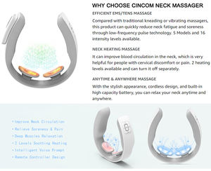 Masajeador Eléctrico Portátil para el Cuello con Calor, Diseño Inalámbrico y Recargable, <span class=keywords><strong>Mini</strong></span> Masajeador Electrónico de Pulsos - Product Image 4