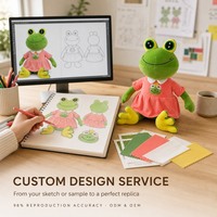 Peluche grenouille kawaii en robe de princesse avec broderie couronne, grenouille en peluche verte douce pour décoration de chambre à thème féerique, cadeau