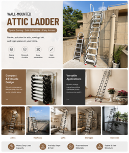 <span class=keywords><strong>Escalera</strong></span> Manual para Ático OEM con Diseño Telescópico y Alta Capacidad de Carga para Apartamento - Product Image 6