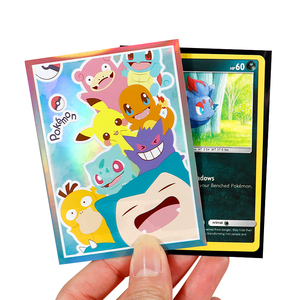 Op maat gemaakte CMYK matte grijze Fox 100 micron 10-kleuren gravure print kaarthulzen voor verzamelkaarten 66x91mm - Product Image 5