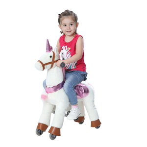 Hot Selling Unisex Ride-On Spielzeug Plüsch Mechanischer Pony Simulator Kunststoff Schaukel pferd für Kinder Einhorn Stil zum Verkauf - Product Image 3