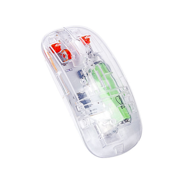 Wireless Transparent Optical Silent Mouse, Rechargeable Dual Mode for Laptop Office Use