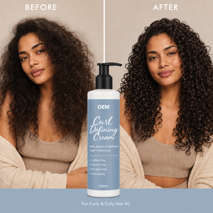 Crème Coiffante Naturelle Anti-Frisottis Hydratante et Définissante pour Cheveux Bouclés et Frisés (Types 4C) – Marque Blanche - Product Image 1