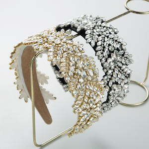 Retro Barok Strass Geometrische Vorm Haarband Brede Kant Luxe Dames Prom Persoonlijkheid Haar Ornamenten Bruidshoofdtooi - Product Image 1
