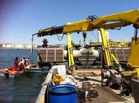Grue de pont efficace avec système hydraulique, idéale pour le levage de la cargaison du port de navire
