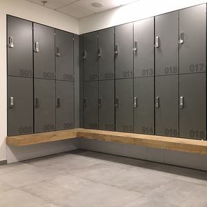 خزائن مخصصة ذكية مقاومة للماء مدمجة للأمتعة الموظفين HPL خزائن صالة الألعاب الرياضية مع مقاعد - Product Image 4