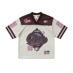 Camiseta de Manga Corta Transpirable con Estampado Digital Retro en Contraste y Malla Perforada, Nueva Colección de Verano 26, Marca de Moda Urbana - Product Image 2