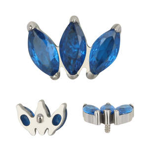 Bijoux de piercing corporel en titane ASTM F136, ensemble de 3 broches, <span class=keywords><strong>marquise</strong></span> CZ, filetage interne, labrets, accessoires de boucles d'oreilles - Product Image 3