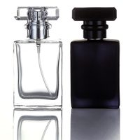 Flacons compte-gouttes en verre rectangulaires noirs 15ml 30ml 100ml pour huiles essentielles et parfums, imprimés sur carton