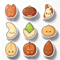 Aangepaste schattige cartoon stickers, waterdicht, krasbestendig, fruit, dessert en groente, gestanste voedselstickers, cadeau voor tieners en kinderen