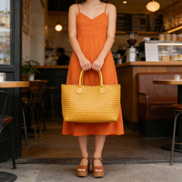 Échantillon Gratuit, Logo Personnalisé, OEM, Sac à Main de Luxe pour Femme, Sac à Bandoulière Tissé, Sac Fourre-Tout en Cuir Fait Main avec Sacs à Main pour Dames