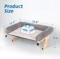 Conception de hamac orthopédique avec bois dur de qualité supérieure et cadre en métal robuste siège de fenêtre de chat perchoir pour rebord de fenêtre avec traversin