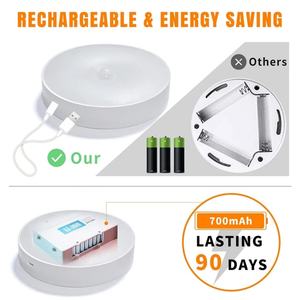 โคมไฟกลางคืนแบบเหนี่ยวนำ LED คุณภาพสูงจากโรงงาน 700mah ชาร์จผ่าน USB แสงวอร์มไวท์ ปรับความสว่างได้ พร้อมเซ็นเซอร์ตรวจจับความเคลื่อนไหว - Product Image 4