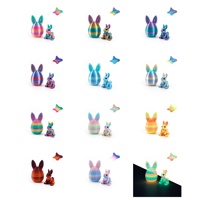 Ensemble de jouets lapin articulé imprimé en 3D personnalisé, figurine de lapin en PLA avec œuf de Pâques de rangement pour cadeaux, faveurs de fête, OEM ODM