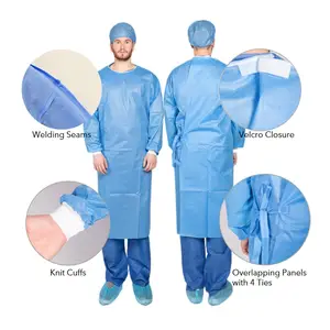 Wholesale Disposable Reinforced For Clinic Examination Hospital SMS SMMS 40 45gsm Sterile Isolated Gowns