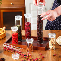 Pot de conservation en verre borosilicate soufflé à la main, écologique, avec couvercle, pour café, thé, épices, cuisine, garde-manger