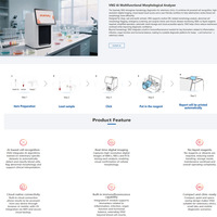 Analyseur hématologique vétérinaire IA, analyseur de morphologie cellulaire sanguine, machine CBC pour chien et chat, 43 paramètres rapportsables, échantillon de 20 µL