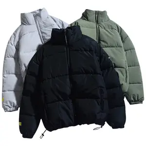 Áo Khoác Parka Nam, Dày Dặn, Cổ Đứng, Ấm Áp, Màu Trơn, Có Cỡ Lớn, Mùa Đông