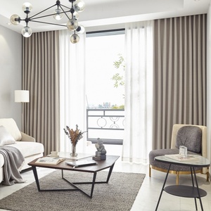 Rideau occultant double face en lin à chevrons certifié GRS, tissu satiné en PVC laminé, tissé en style uni-Vente en gros - Product Image 1