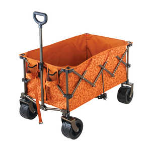 Chariot de jardin/chariot de plage pliable en acier pour extérieur avec sac de rangement, équipé d'un porte-outils/porte-boissons, conception étanche à quatre roues - Product Image 1
