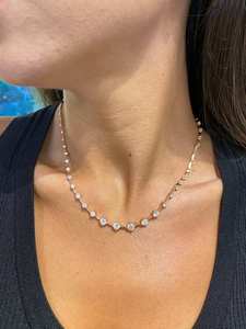 925 Sterling <b>Silver</b> Moissanite Round Cut Tennis <b>Choker</b> Necklace Gold Plated Wedding Party Gift for Partner - Product Image 2