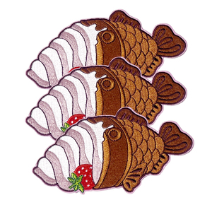 Individuelle Kreative Tier-Aufbügelpatches DIY Kawaii Japanische Lebensmittel-Abzeichen Niedliche Buchstaben-Logo Bestickte Patches für Hüte und Kleidung - Product Image 4